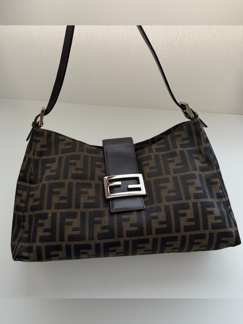 Fendi Brown Zucca Leather Shoulder Bag - Picture 2 of 7